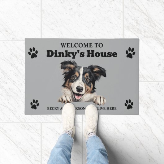 Schattige Collie Hond Deurmat (Binnen)