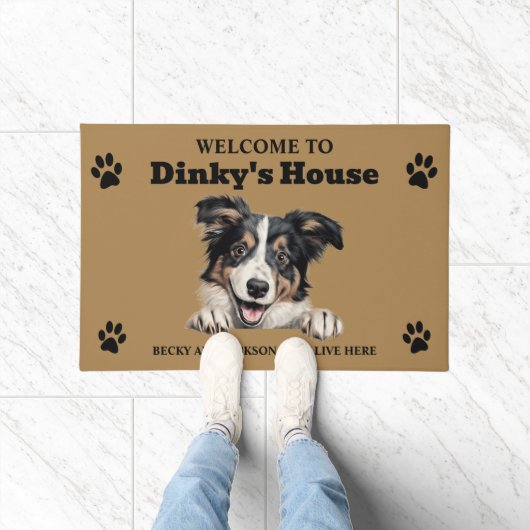 Schattige Collie Hond Deurmat (Binnen)
