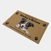 Schattige Collie Hond Deurmat (Schuin)