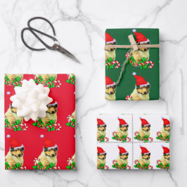 Schattige Collie Puppy Kerst Inpakpapier Vel