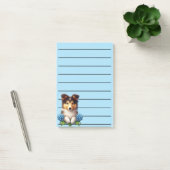 Schattige Collie Puppy met blauwe bloemen Post-it® Notes (Kantoor)