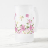 Schattige Colorful Girly Blooming Flowers Matglas Bierpul (Voorkant rechts)