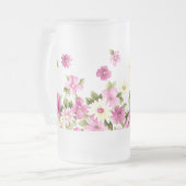 Schattige Colorful Girly Blooming Flowers Matglas Bierpul (Voorkant links)