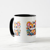 Schattige Combo Mok - 11 oz met Cute Animal (Voorkant links)