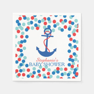 Schattige Confetti Nautisch Anker Baby shower Serv Servetten