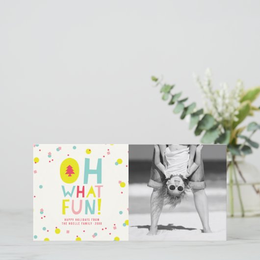 Schattige Confetti Oh Wat leuke Stippen Vakantie F Feestdagenkaart (Staand voorkant)