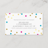 SCHATTIGE CONFETTI SPOT MINIMAL gold roze blauw Visitekaartje (Achterkant)