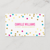SCHATTIGE CONFETTI SPOT MINIMAL gold roze blauw Visitekaartje (Voorkant)