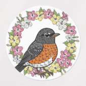Schattige Connecticut-vogel met Mirabilis Labels (Design 1)