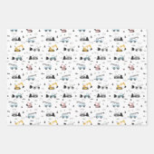 Schattige constructie voertuigen patroon inpakpapier vel (Voorkant 3)