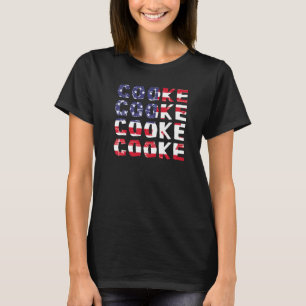Schattige Cooke Amerikaanse Vlag Rood Wit Blauw Me T-shirt