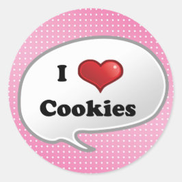 Schattige cookie ballon ronde sticker