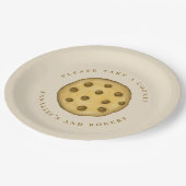 Schattige Cookie Dessert Eenvoudige Chocolade Chip Papieren Bordje (Gekanteld)