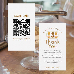 Schattige Cookie op Rek Laat een Review QR Code ac Visitekaartje
