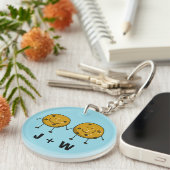 Schattige Cookie Paar Custom Gift Sleutelhanger (Voorkant Rechts)
