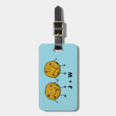 Schattige Cookie Paar Gepersonaliseerd Bagagelabel (Voorkant verticaal)