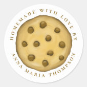 Schattige Cookie Whimsical Homemade met Liefde Ronde Sticker (Voorkant)