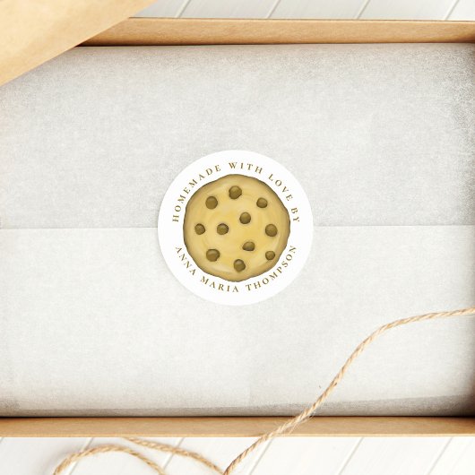 Schattige Cookie Whimsical Homemade met Liefde Ronde Sticker