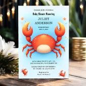 Schattige Cool Beach Ocean Catch Red Crab Baby sho Kaart
