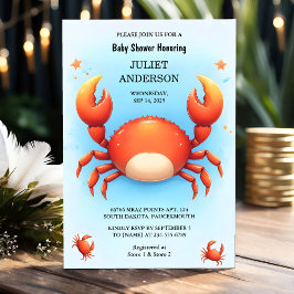 Schattige Cool Beach Ocean Catch Red Crab Baby sho Kaart
