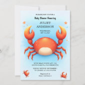 Schattige Cool Beach Ocean Catch Red Crab Baby sho Kaart (Voorkant)
