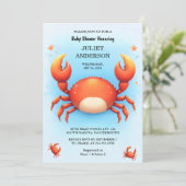 Schattige Cool Beach Ocean Catch Red Crab Baby sho Kaart (Staand voorkant)