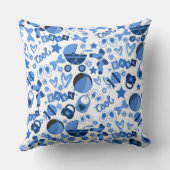 Schattige cool blauw Baby boy Nursery gepersonalis Kussen (Achterkant)