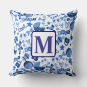 Schattige cool blauw Baby boy Nursery gepersonalis Kussen (Voorkant)