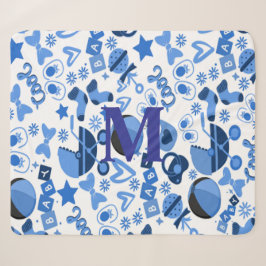 Schattige cool blauw Baby boy Nursery gepersonalis Sherpa Deken