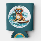 Schattige Cool Cartoon Dog Surf Papa Blikjeskoeler (Voorkant)