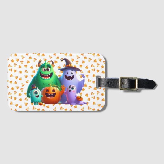 Schattige & cool, Halloween monsters Bagagelabel (Voorkant (horizontaal))