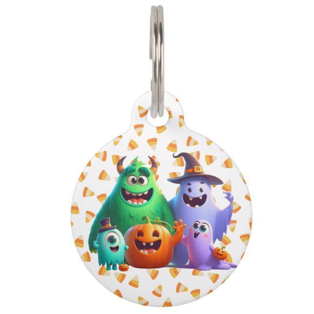 Schattige & cool, Halloween monsters Huisdierpenning (Voorkant)
