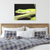 Schattige Cool Schattig Leuk Groen Anole Lizard An Canvas Afdruk (Insitu (Slaapkamer))