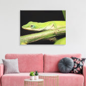 Schattige Cool Schattig Leuk Groen Anole Lizard An Canvas Afdruk (Insitu (Woonkamer))