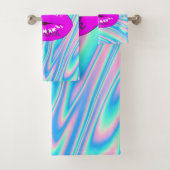 Schattige Cool Trendy Lips, holografisch Bad Handdoek (Insitu)