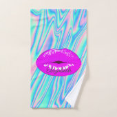 Schattige Cool Trendy Lips, holografisch Bad Handdoek (Handdoek)