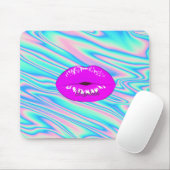 Schattige Cool Trendy Lips, holografisch Muismat (Met muis)