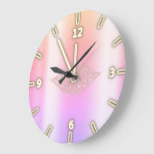 Schattige Cool Trendy Ombre Diamonds Lips Grote Klok (Hoek)