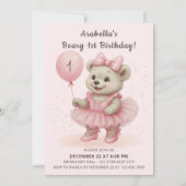 Schattige Coquette Ballerina Beer Verjaardag Kaart (Voorkant)