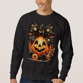 Schattige Coquette Boog Pompoen Halloween Vrouwen Trui