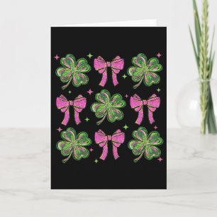 Schattige Coquette Boog Shamrock Klaver St. Patric Kaart