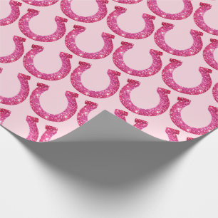 Schattige Coquette Cowgirl Hoefijzer roze glitter Cadeaupapier