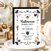 Schattige Coquette Halloween Dinnerparty Kaart