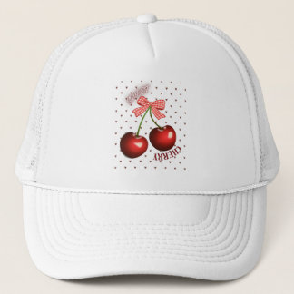 Schattige Coquette Kers met Roze Gingham Strik T-S Trucker Pet
