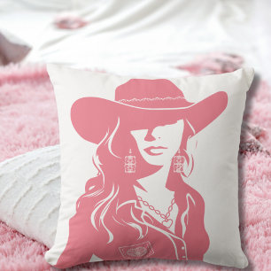 Schattige Coquette Roze Cowgirl Western Chic Kussen
