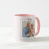 Schattige Coquette Roze Strik Foto Kerst Mok (Voorkant rechts)