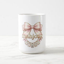 Schattige Coquette Roze Strik Mahjong Bedel Vrouwe Koffiemok