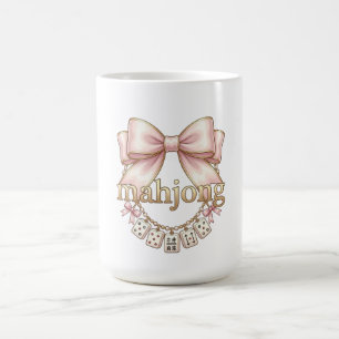 Schattige Coquette Roze Strik Mahjong Bedel Vrouwe Koffiemok