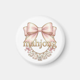 Schattige Coquette Roze Strik Mahjong Bedel Vrouwe Magneet