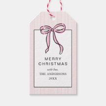 Schattige Coquette Roze Strik Prettig Kerstfeest